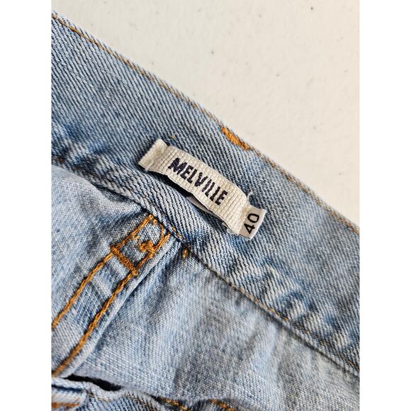 Brandy Melville womens Sz 40 (US XS) High Rise Light Wash Blue Jean Denim Shorts - Picture 4 of 4